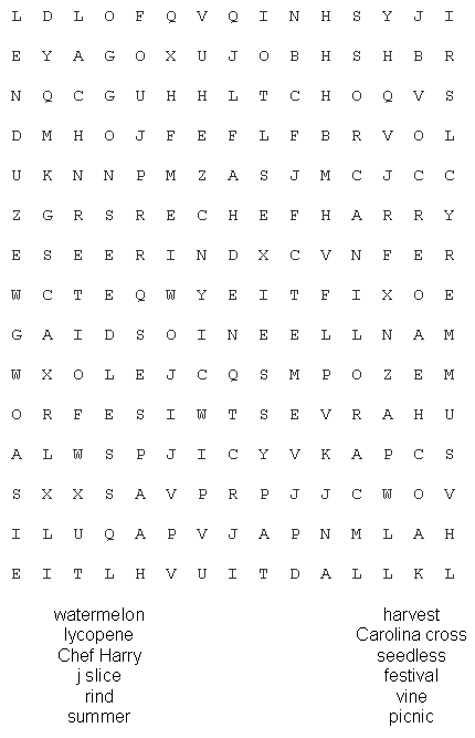the watermelon word search what about watermelon time order words