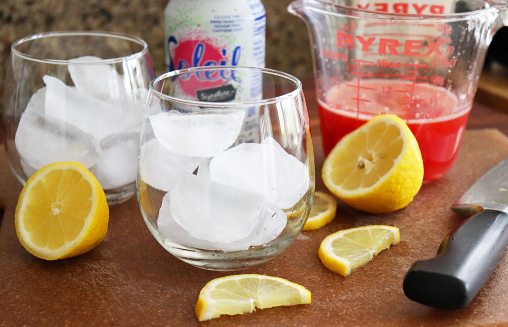 Ready to assemble the Sparkling Watermelon Lemonade Recipe