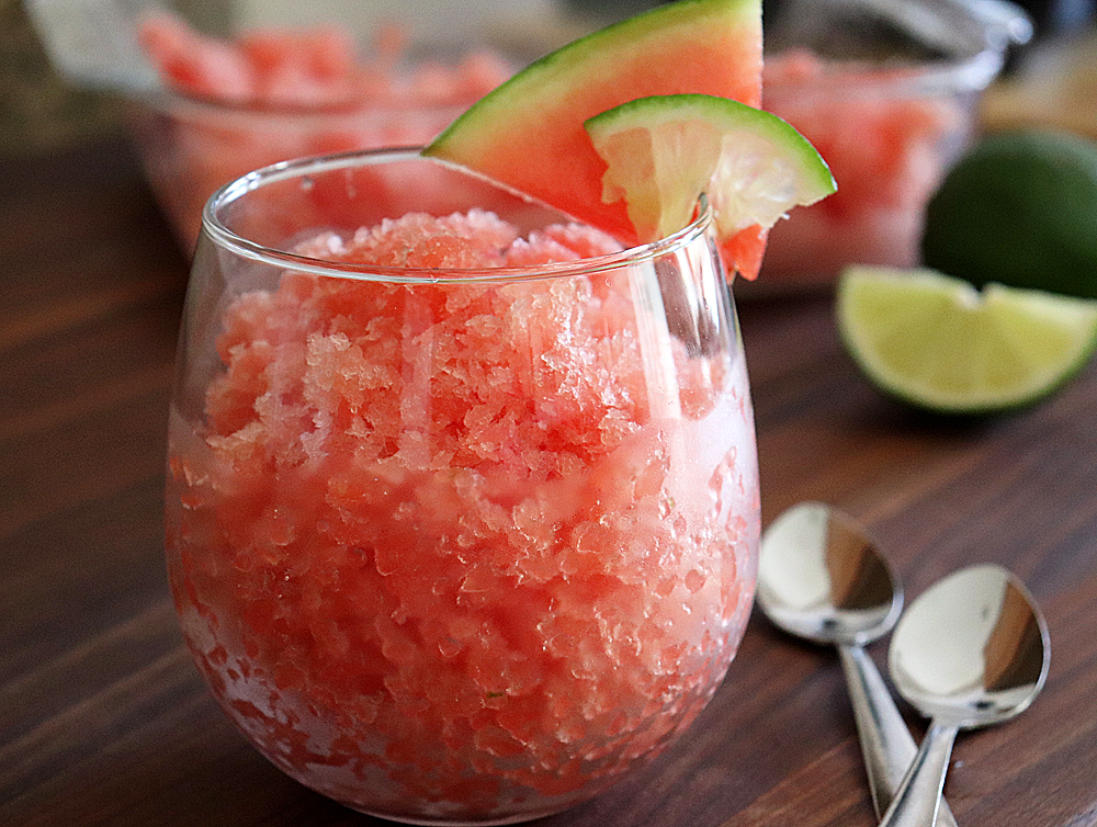 Full shot Easy Watermelon Ginger Granita