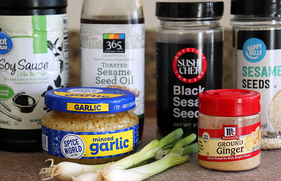 Ingredients for Easy Vegan Watermelon Poke Bowl