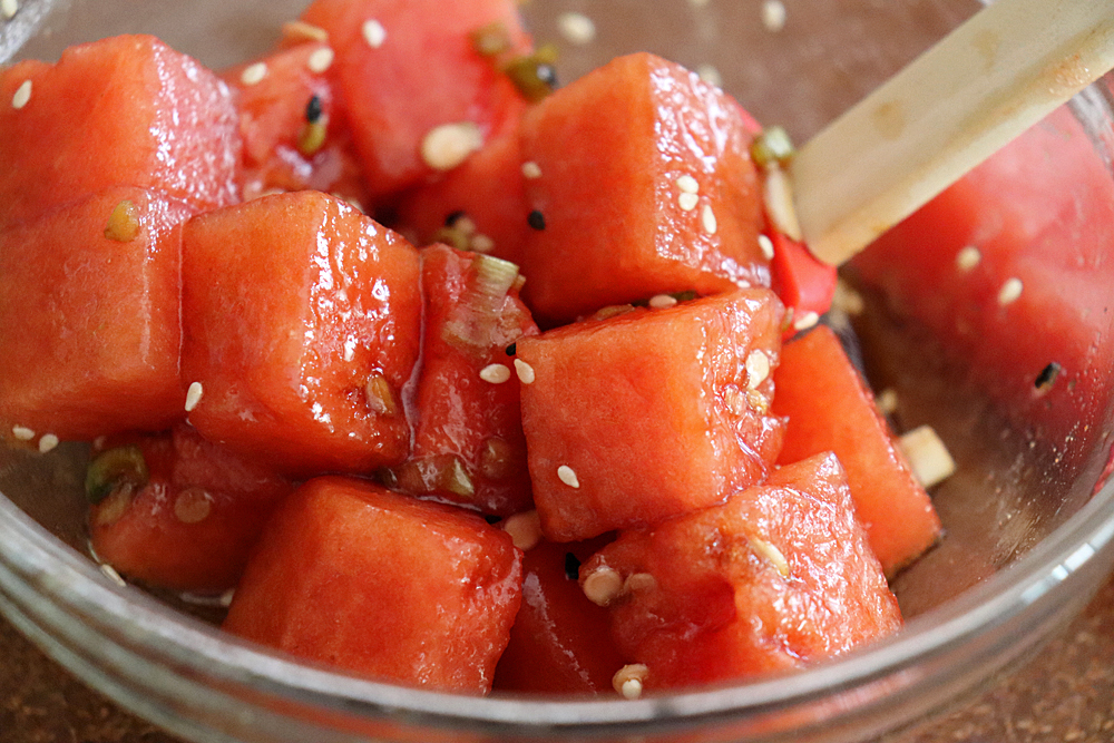 Marinated watermelon