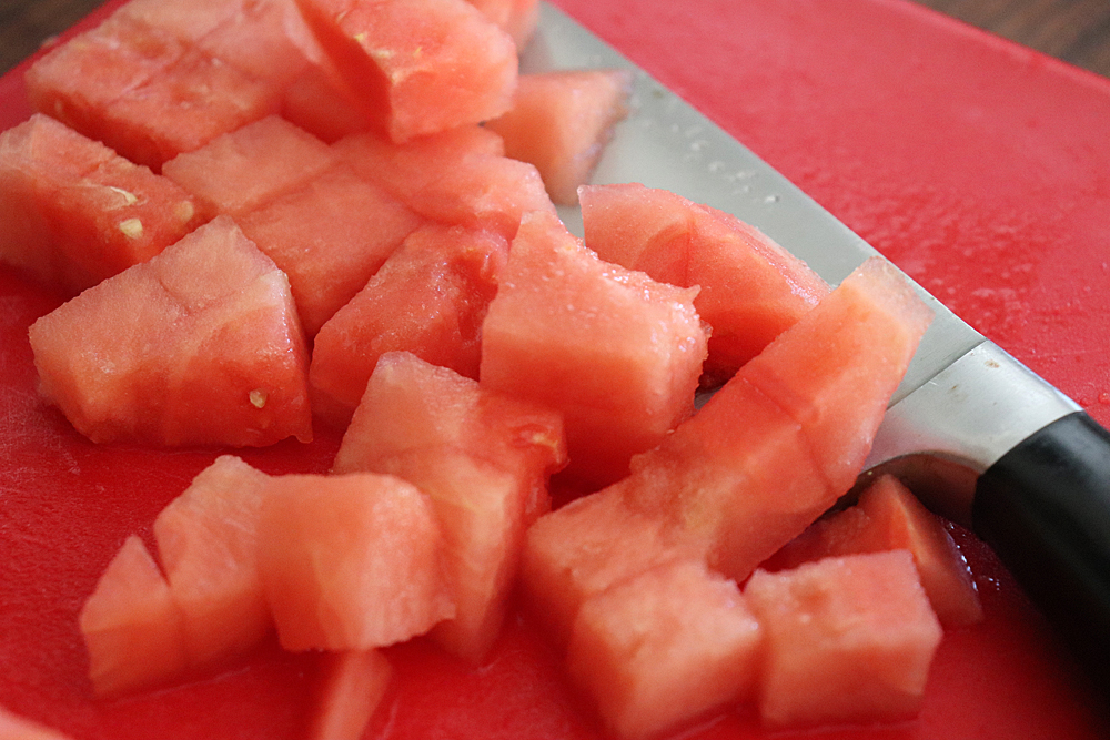 Dice the watermelon