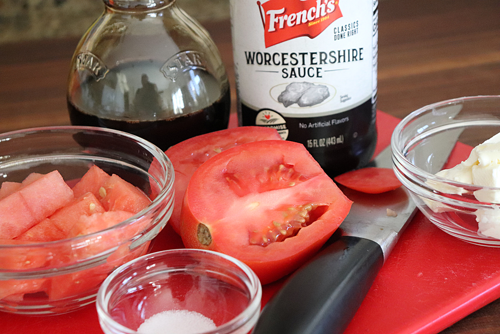 Ingredients for Watermelon Bruschetta with Whipped Cream Cheese