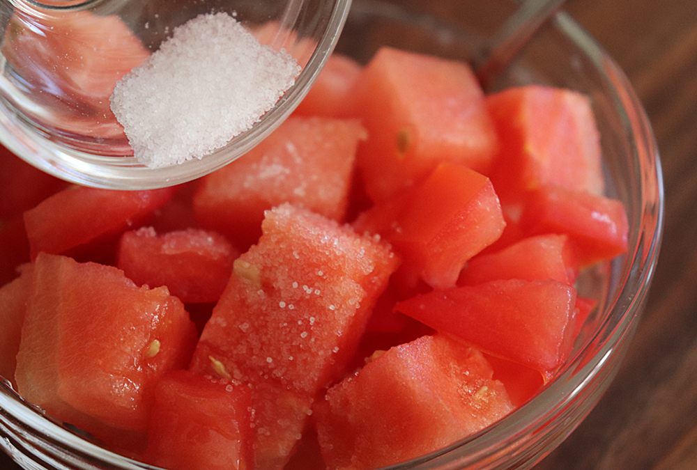 Salt the watermelon