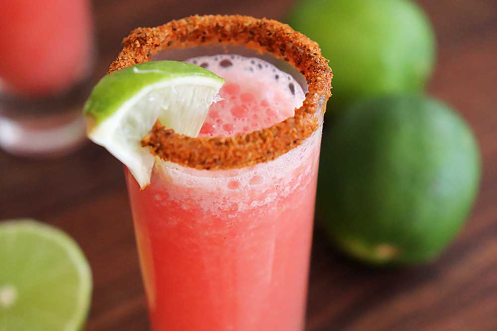 Hero shot of Mini Watermelon Lime Tajin Mocktails