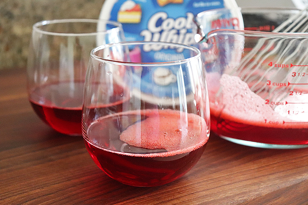 Add jello to serving glasses