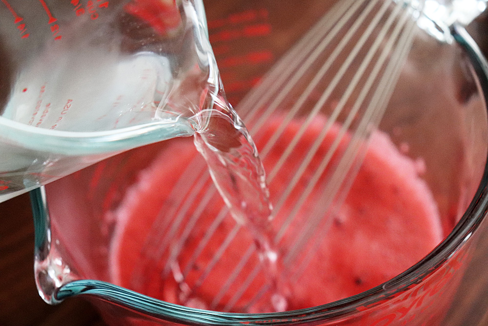 Making jello for Easy Watermelon Jello Whip Parfaits