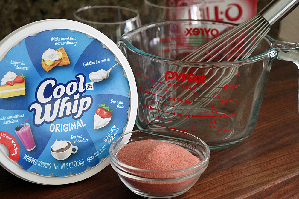 Ingredients for Easy Watermelon Jello Whip Parfaits