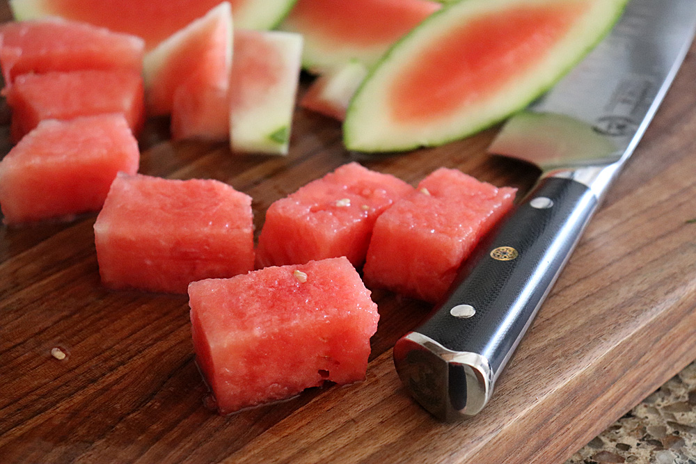 Cubed watermelon